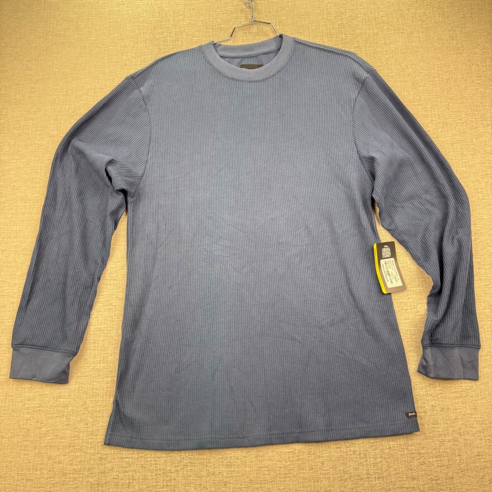Jacks Surfboards Mens XL Blue Gray Waffle Knit Thermal Long Sleeve Shirt NWT